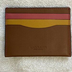 Coach Color-block Tricolor Card Case